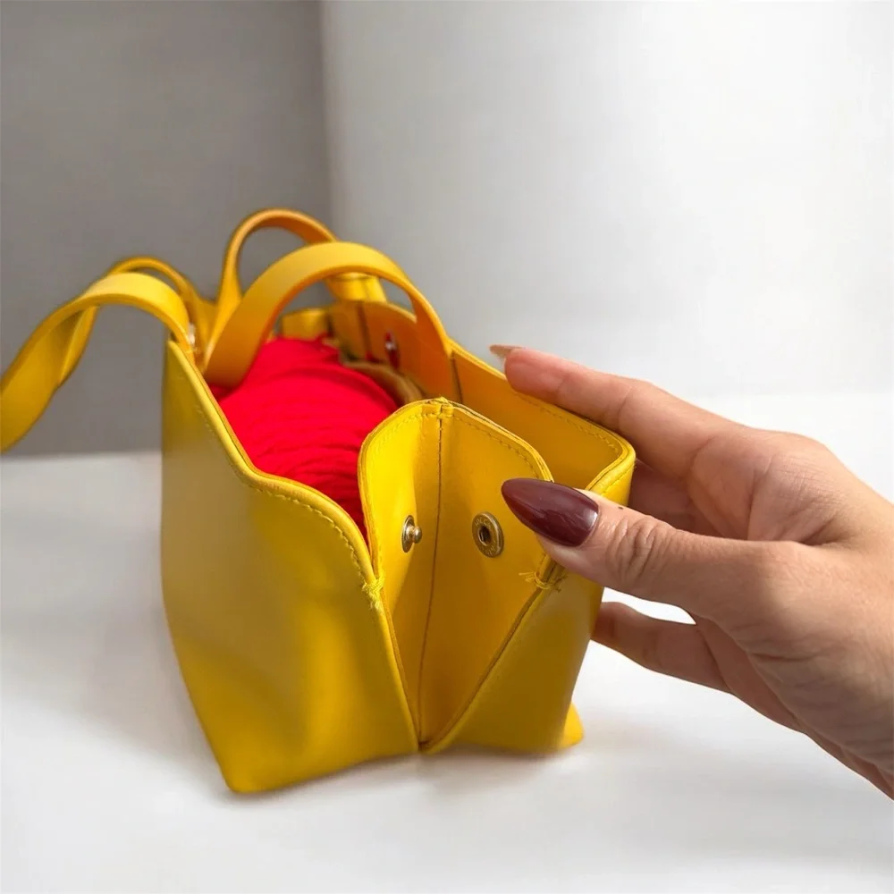 Furla Mini Tote Bag in Bright Yellow - Picture 3 of 13
